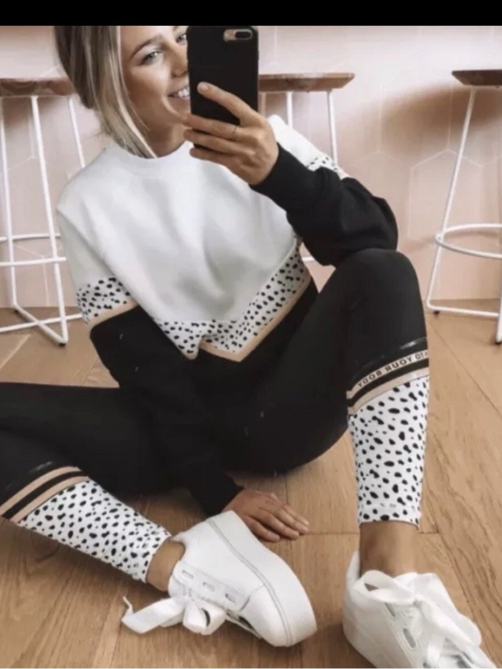 Women’s White Fox Active x Sarah’s Day Black Leggings